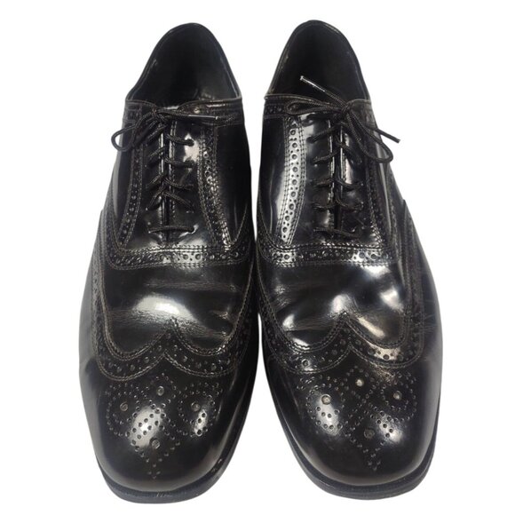 Florsheim Men\'s Lexington Wingtip Oxford Tie Lace Dress Shoes Black Leather 12 D